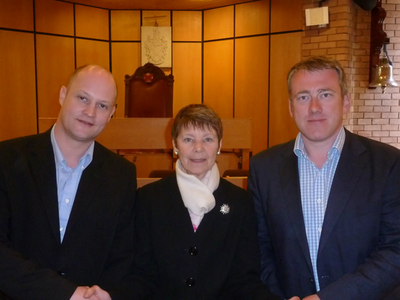 New Lib Dem Group Leader on Cornwall Council Jeremy Rowe (left), outgoing Leader Doris Ansari and new Deputy Leader Alex Folkes