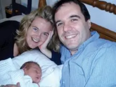 Matthew, his partner Vicky and their baby son Arthur