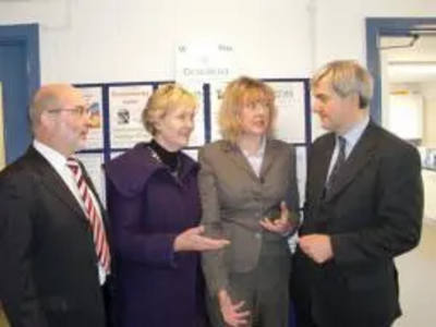 Chris Huhne visiting the Dracaena Centre