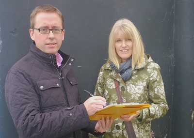 Cllr Bridget Andrews, Truro City Councillor for Trehaverne Ward, with PPC Simon Rix